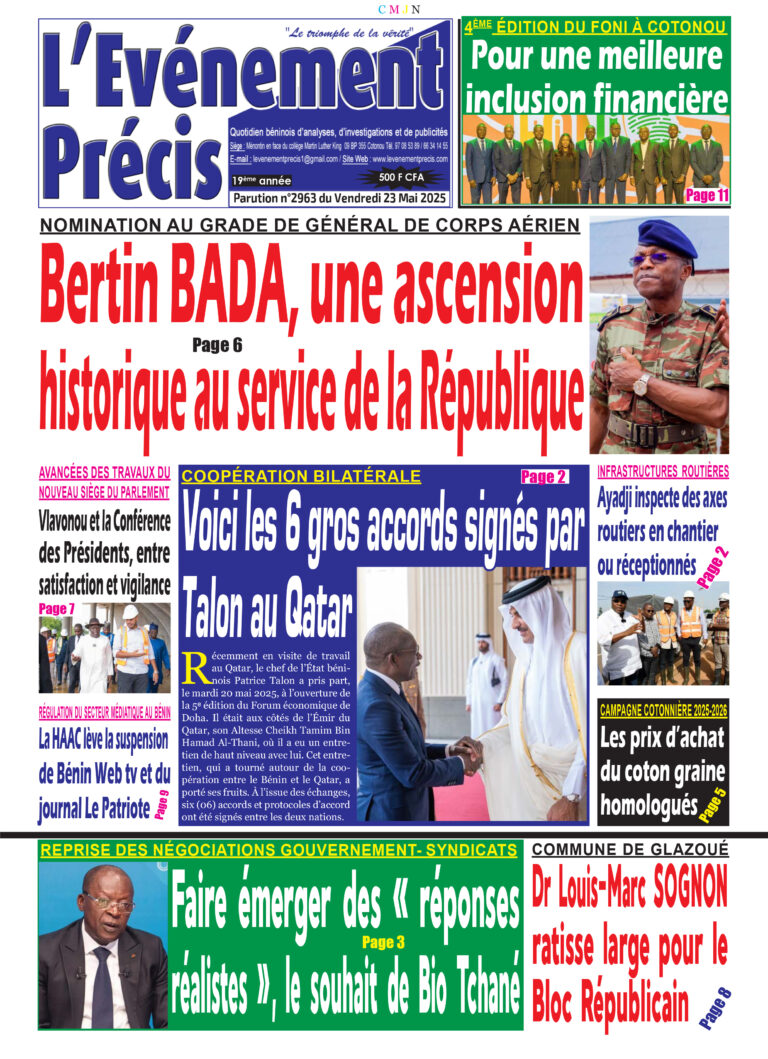 L’Evénement Précis N°2963 du Vendredi 23 Mai 2025