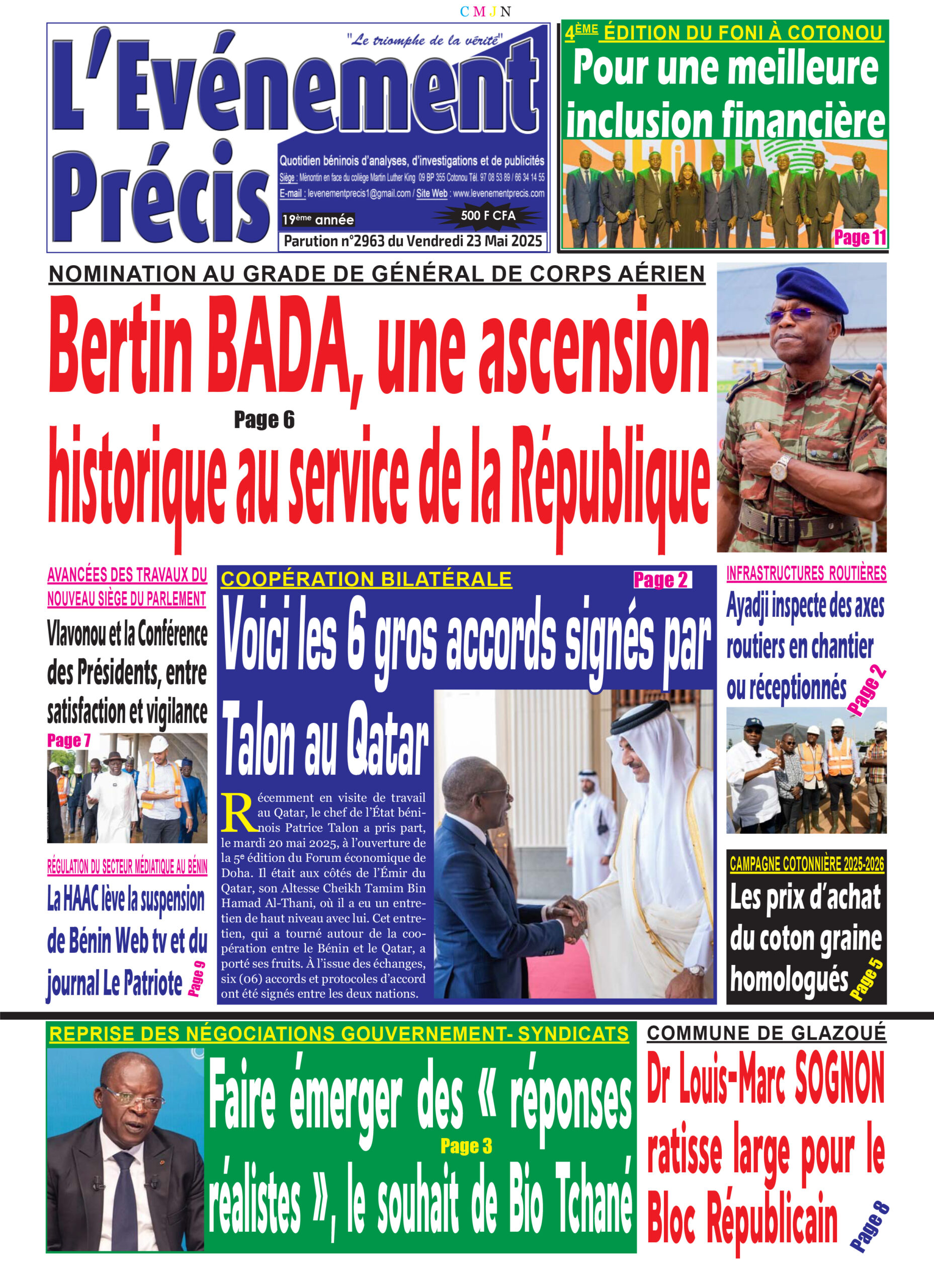 Lire la suite à propos de l’article L’Evénement Précis N°2963 du Vendredi 23 Mai 2025