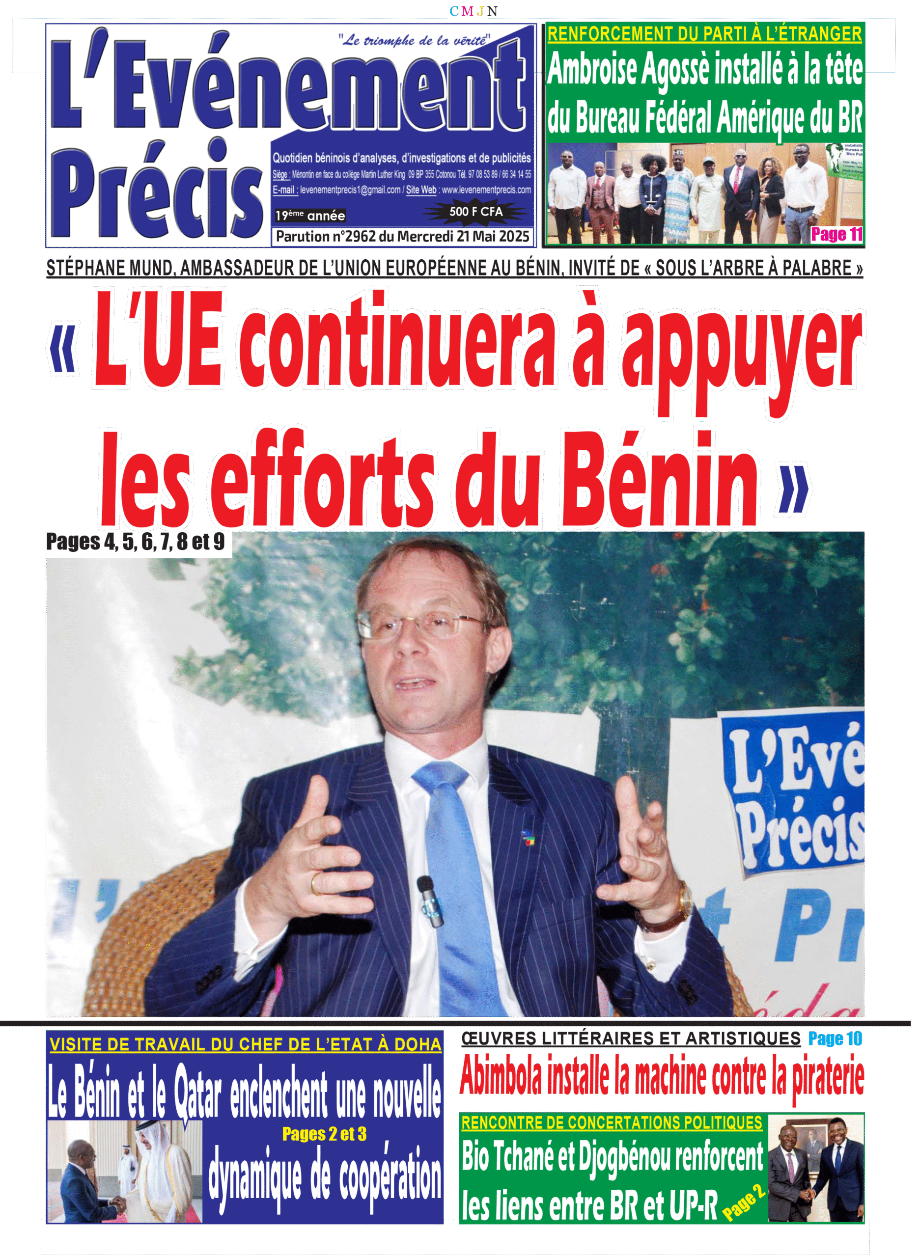 Lire la suite à propos de l’article L’Evénement précis N°2962 du Mercredi 21 Mai 2025