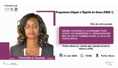 Lire la suite à propos de l’article Lutte contre les inégalités du genre et promotion des droits de la femme à Porto-Novo : Thérèse G. TOHOZIN convie à une importante activité