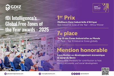 Reconnaissance internationale majeure : La GDIZ sacrée Meilleure Zone Industrielle d’Afrique