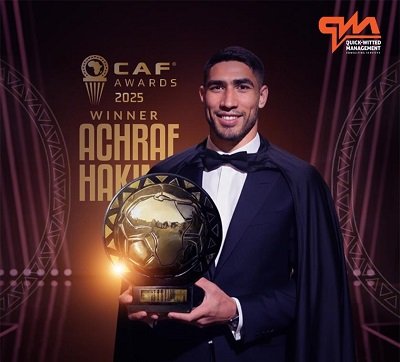 CAF AWARDS 2025 : ACHRAF AKIMI élu meilleur joueur africain