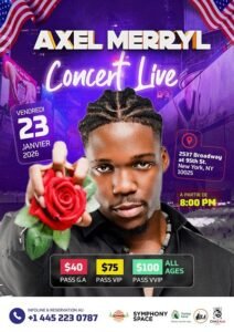 Lire la suite à propos de l’article Musique béninoise à l’international : Axel Merryl en concert live à New York cette date