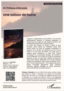 Lire la suite à propos de l’article Littérature: « Une saison de haine », le 1er roman de Philipe d’Almeida sort bientôt  