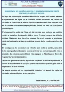 Lire la suite à propos de l’article Vitres opaques et non-respect des couloirs : La Police républicaine annonce un durcissement des contrôles