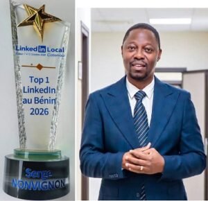 Lire la suite à propos de l’article Distinction dans l’écosystème numérique : Serge Nonvignon sacré Top 1 profil LinkedIn au Bénin en 2026